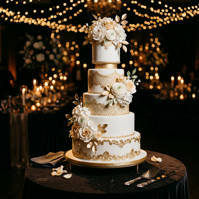 Pastel de bodas elegante
